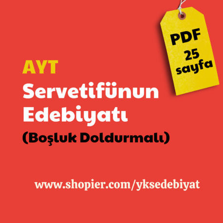 Servetifünun Edebiyatı (Boşluk Doldurmalı) Ders Notları