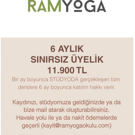 6 aylık sınırsız üyelik