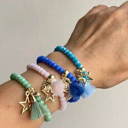 Yıldız charm Doğal Taş bileklik 
