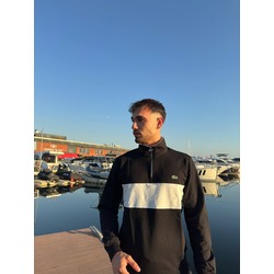Lacoste Siyah Nakışlı Fermuarlı Sweatshirt
