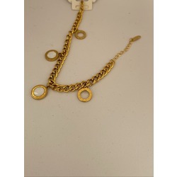 SEDEF TAŞLI GOLD ÇELİK BİLEKLİK