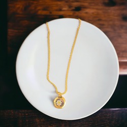 PAPATYA FİGÜRLÜ GOLD ZİNCİR ÇELİK KOLYE
