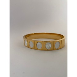 SEDEF TAŞLI GOLD ÇELİK BİLEKLİK