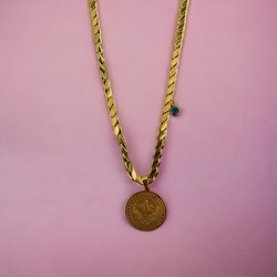 GOLD ARPA ZİNCİR ÇELİK UÇLU KOLYE