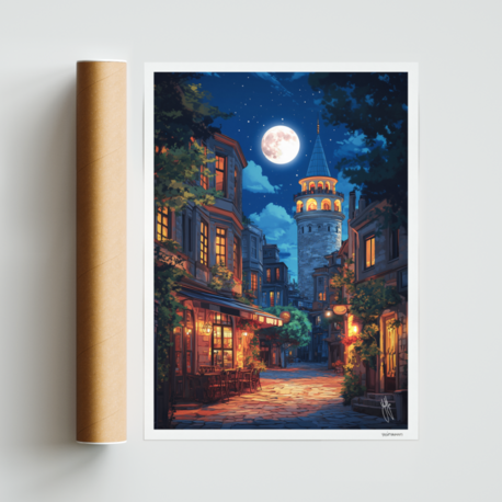 GALATA GECE (Hahnemühle FineArt, 50x70 cm Islak İmzalı)