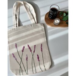 Lavender Alt Körüklü Kanvas Bez Çanta