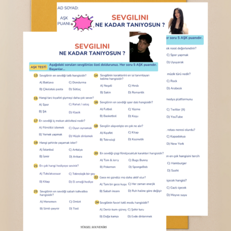 Kişiye özel fotoğraflı aşk testi (çiftlere özel)