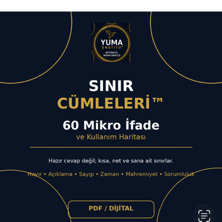 YUMA Sınır Cümleleri™ – 60 Mikro İfade ve Kullanım Haritası. 