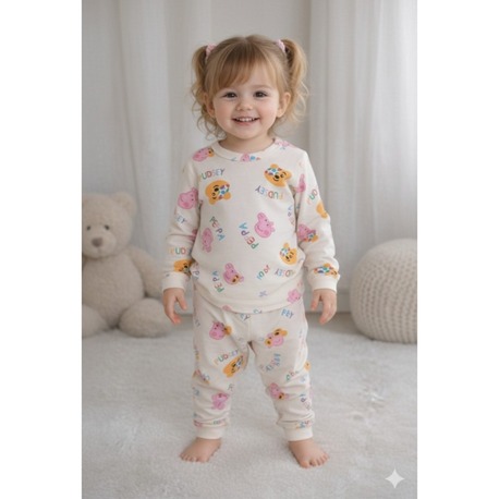 Peppa Pig ve Pudsey Desenli Pijama Takımi