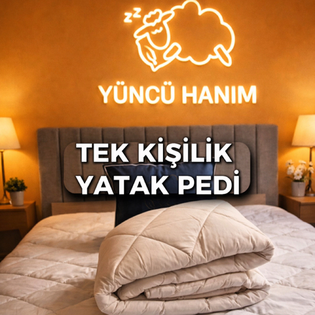 Yün Yatak Pedi Tek Kişilik 100-200 2 kg Merinos Kuzu Yünü