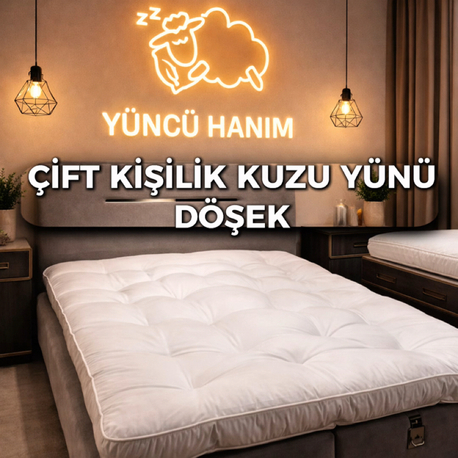 Kuzu Yünü Çift Kişilik Döşek 160/200 cm 22 kg