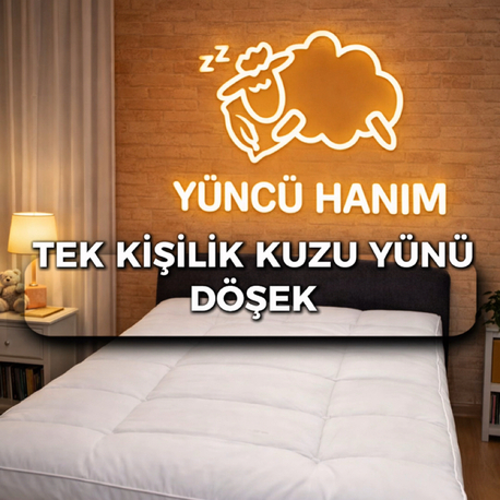 Kuzu Yünü Tek Kişilik Döşek 100/200 cm 12 kg
