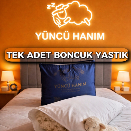 1 Adet Doğal Kuzu Boncuk Yünü Yastık 50x70 cm 1 kg ağırlığında  Merinos Kuzu Yünü