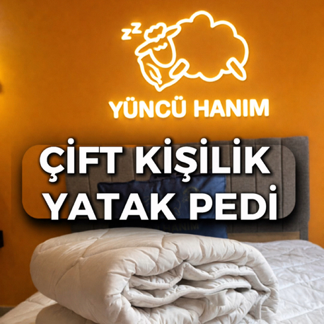 Yün Yatak Pedi Çift Kişilik 160-200 cm 3 kg Merinos Kuzu Yünü