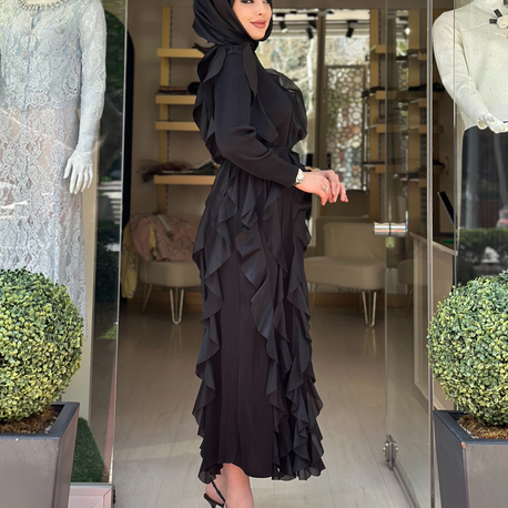 ⚜️İthal Tül Detaylı Elbise ⚜️