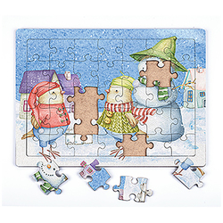 Kardan Adam ve Doğum Günü Ahşap Puzzle 35 Parça