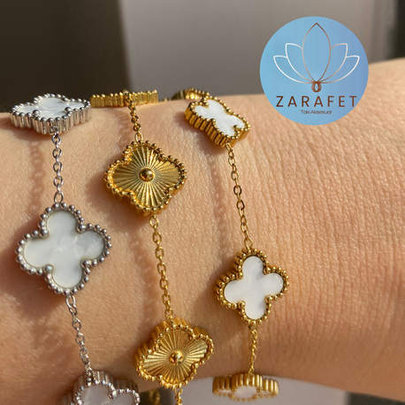  gold beyaz van cleef bileklik 