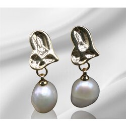 ✨ Silver Kalp İnci küpe ✨