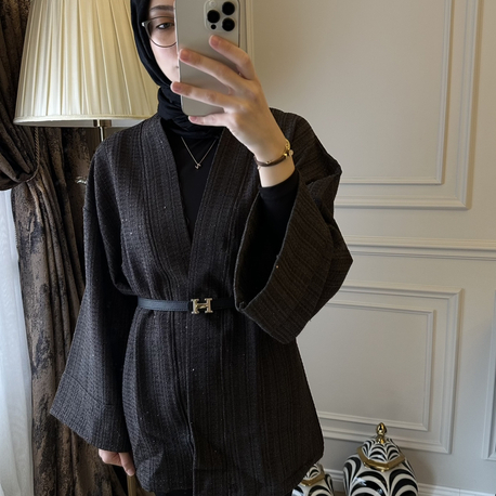 Tüvit Pullu Kimono/Ceket