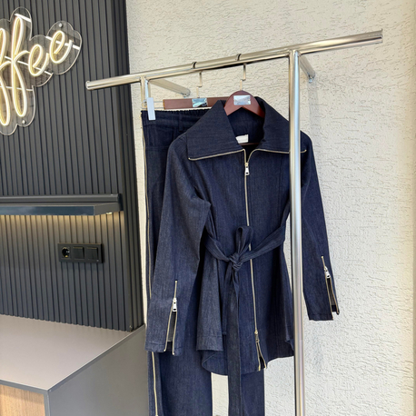 Fermuarlı Denim Takım