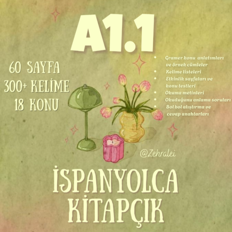 Sıfırdan İspanyolca : A1.1 Kitapçık  | Yanında Ücretsiz : 10 günlük çalışma programı