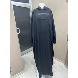 Gümüş Şeritli Kapşonlu Abaya
