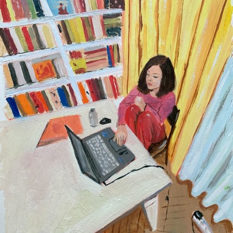 Yellow Curtains - Orijinal Yağlı Boya Tablo (21x30 cm)