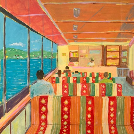 The Ferry Journey – Original Framed Acrylic Painting