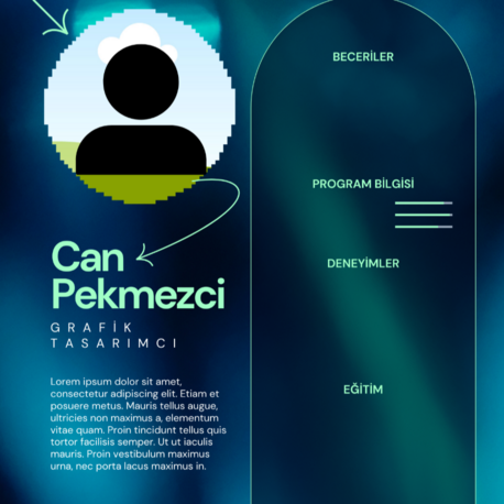 Mavi ve Yeşil Yaratıcı Grafik Tasarımcı CV Özgeçmiş