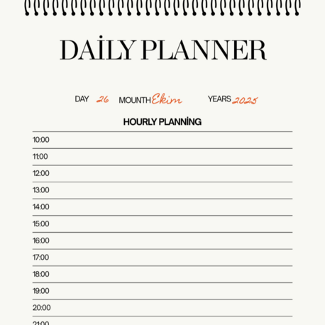 Black and White Daily Planner