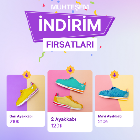 Mor Renkli Sade Muhteşem İndirim Fırsatı Instagram video Gönderisi