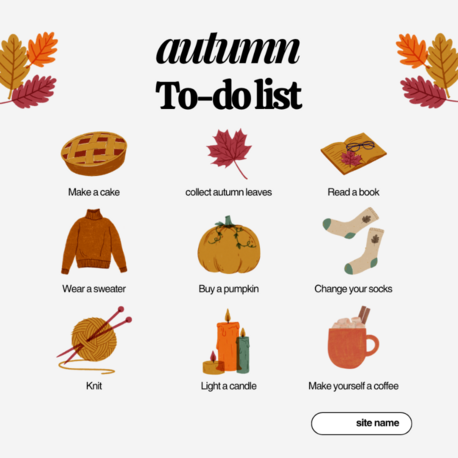 Orange and Gray Fall Bucket List Instagram Post