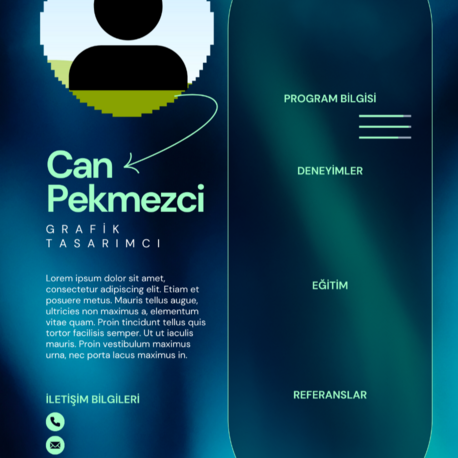 Mavi ve Yeşil Yaratıcı Grafik Tasarımcı CV Özgeçmiş