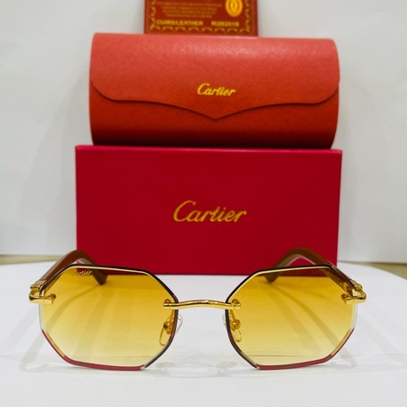CARTİER KAHVE ÇERÇEVE SARI ŞEFFAF CAM