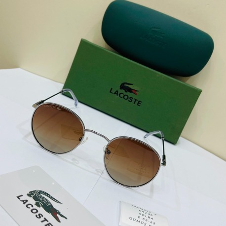 LACOSTE GÜMÜŞ ÇERÇEVE KAHVE ŞEFFAF CAM
