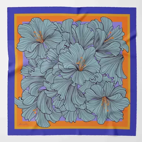 ZERAFETİM Zentagle Desen İpek Twill Eşarp