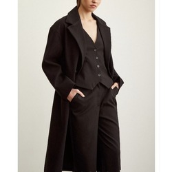 Tek Düğmeli Oversize Astarlı Kaşe Kaban