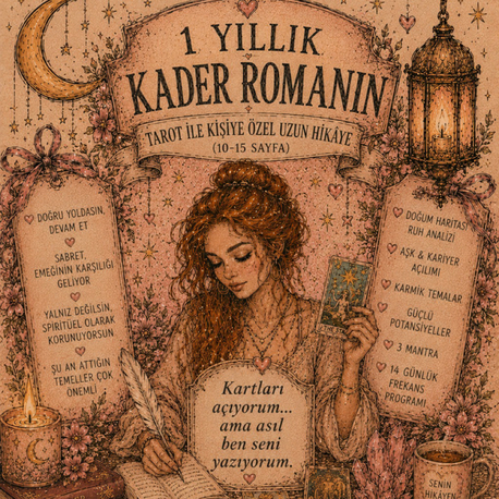 1 yıllık Kader Romanın – + Tarot ile Kişiye Özel Uzun Hikâye (10-15 Sayfa)