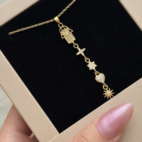 Çelik | Lucky Charm Işıltı Kolye