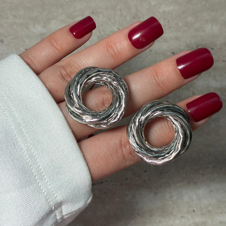 Halka Doku Silver Küpe