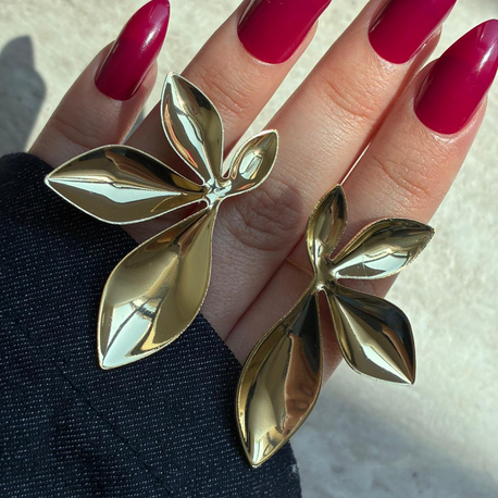 Gold Yaprak Küpe