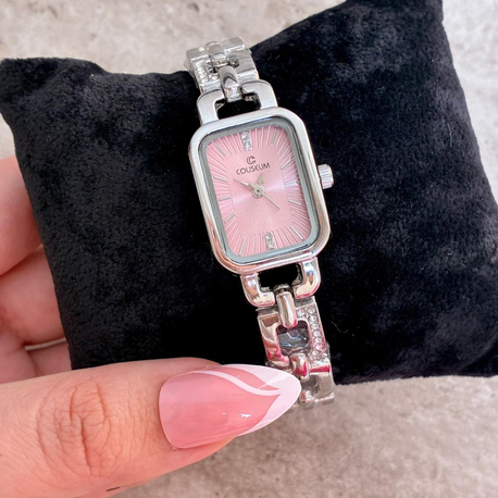 Pembe Kadranlı Silver Saat