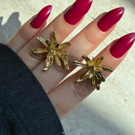 Gold Çiçek küpe
