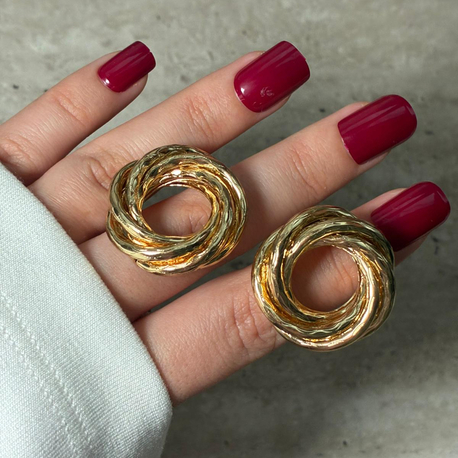 Halka Doku Gold Küpe