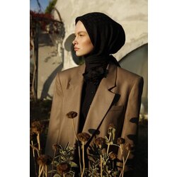 Bloom Desen Eşarp Siyah