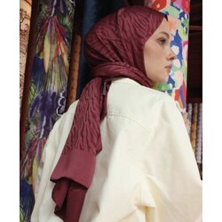 Zebra Desen Şal Mürdüm