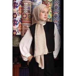 Zebra Desen Şal Bej