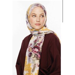 Violet Desen Pamuk İpek Şal