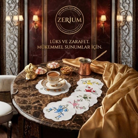 Premium 6’lı Kokteyl ve Kahve Altı Sunum Peçetesi Bahar Dalları Serisi - 20252001322
