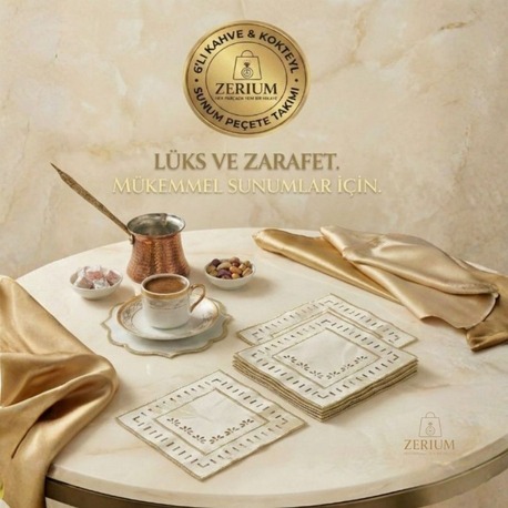 Premium 6’lı Kokteyl ve Kahve Altı Sunum Peçetesi Vintage Serisi - 20252001293